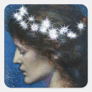 “Night - Noc” Fairy Art by Robert Hughes Square Sticker