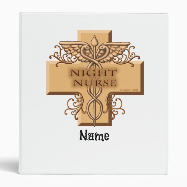 Night Nurse Cross Caduceus Binder (Front)