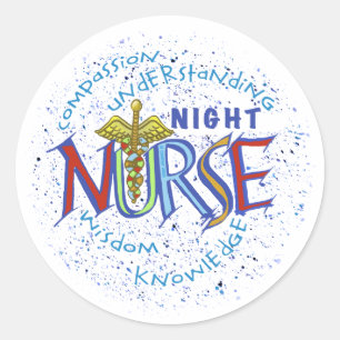Night Nurse Motto Classic Round Sticker