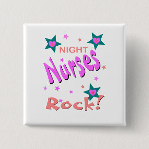 Night Nurses Rock 2 Inch Square Button