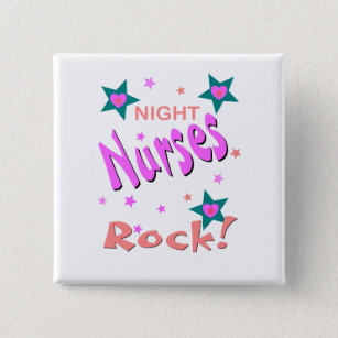 Night Nurses Rock 2 Inch Square Button