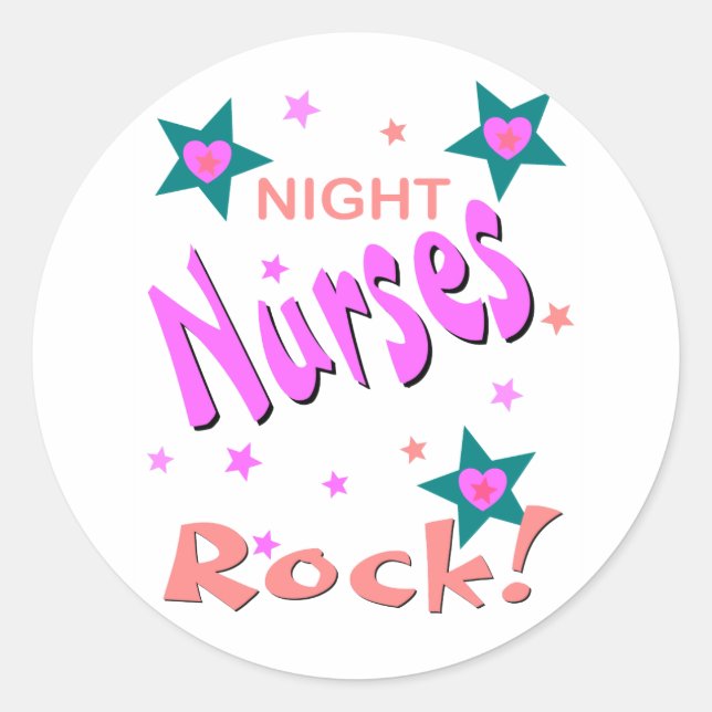 Night Nurses Rock Classic Round Sticker (Front)