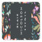 Night Oasis | Floral Pattern Square Business Cards