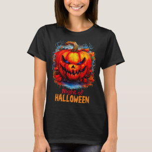 Night Of Halloween Creepy Scary Pumpkin T-Shirt