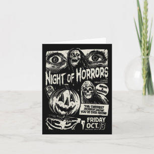 Night Of Horrors Spooky Skeleton Jack O Lantern Ha Card