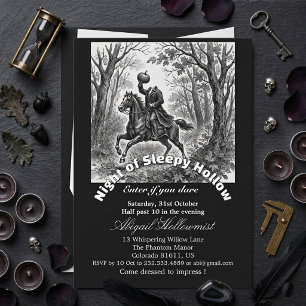 Night of Sleepy Hollow Headless Horseman Dark Mood Invitation