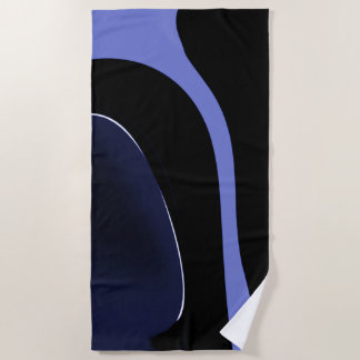 Night of the Comet: Abstract Blue, Purple & Black Beach Towel