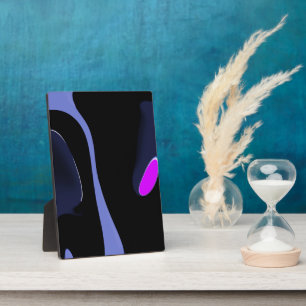 Night of the Comet: Abstract Blue, Purple & Black Plaque