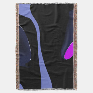 Night of the Comet: Abstract Blue, Purple & Black Throw Blanket
