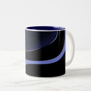 Night of the Comet: Abstract Blue, Purple & Black Two-Tone Coffee Mug