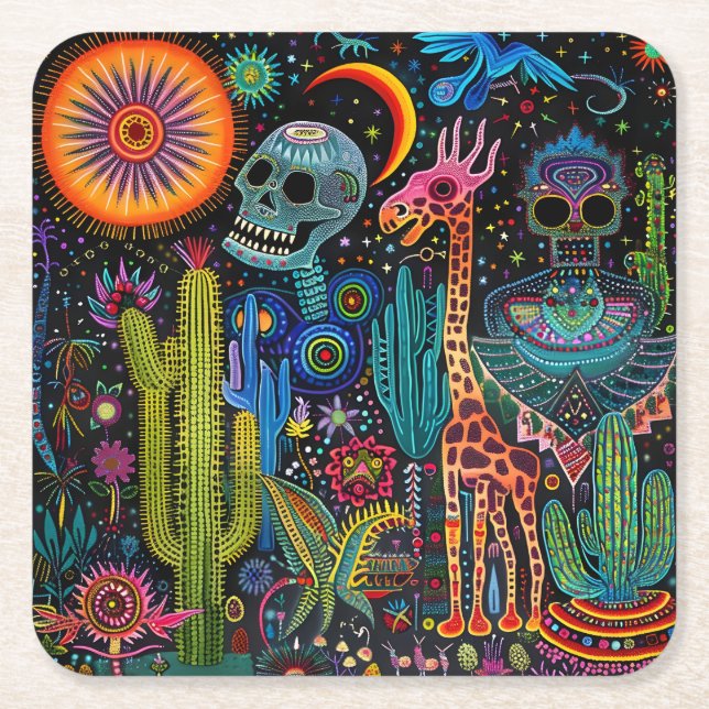 Night of the Dead  Square Paper Coaster (Front)