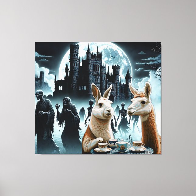 Night of the Dead Tea Party Canvas Print (Front)