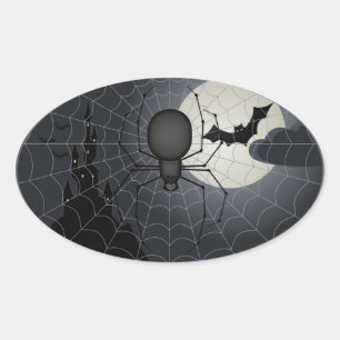 Night of the Spider Oval Stickers