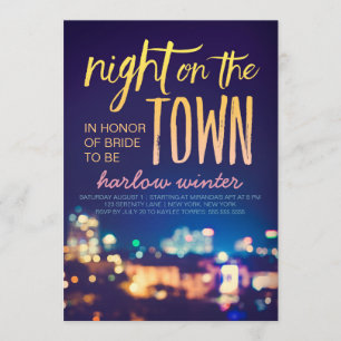 Night on the Town Bachelorette Party Invitation