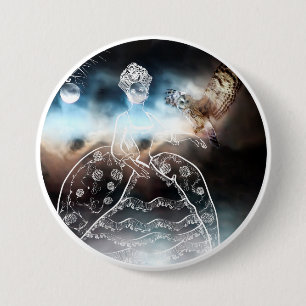 Night Owl and Lady 3 Inch Round Button