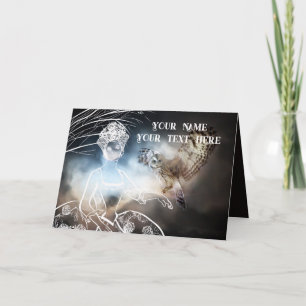 Night Owl and Lady Thank You Card