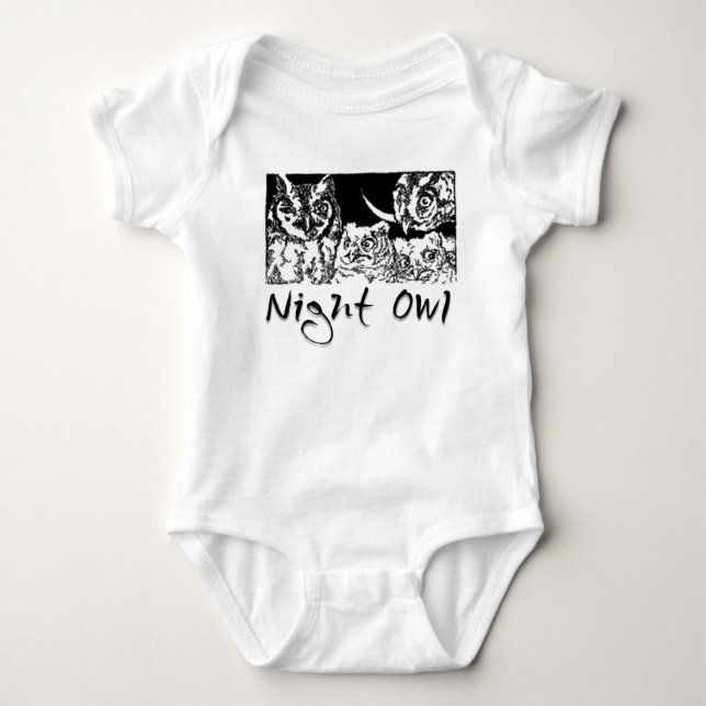 Night Owl Baby Bodysuit (Front)