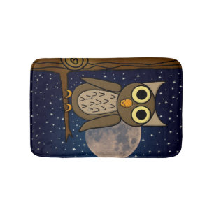 Night owl bath mat
