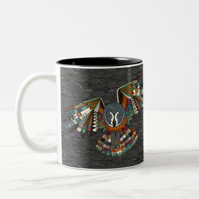 night owl charcoal Two-Tone coffee mug (Left)