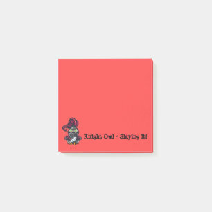 Night Owl Dressed in Knight's Armour Square Post-it Notes