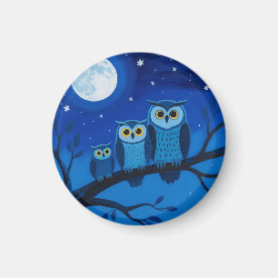 Night Owl Family Moonlit Sky Magnet