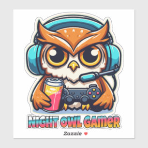 Night Owl Gamer Mascot Fun Gaming Illustration