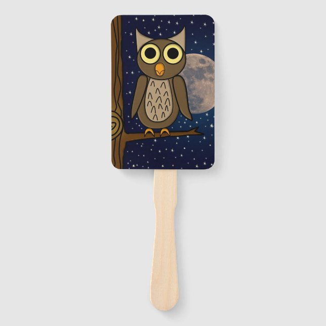 Night owl hand fan (Front)