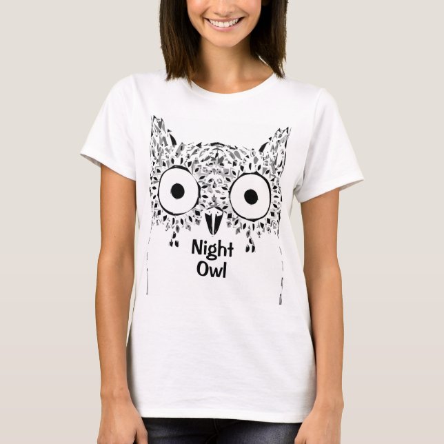 Night owl insomnia funny black and white  T-Shirt (Front)