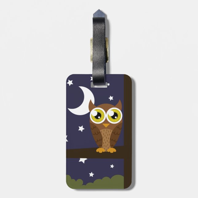 "Night Owl" Luggage Tag (Back Vertical)