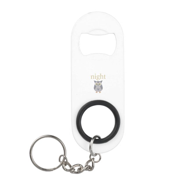 Night Owl Personality Bar Key Keychain Bottle Opener (Front)