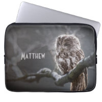 Night Owl Photo Monogram Laptop Sleeve