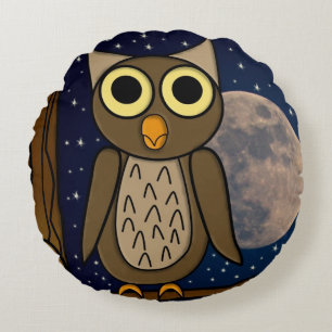 Night owl round pillow