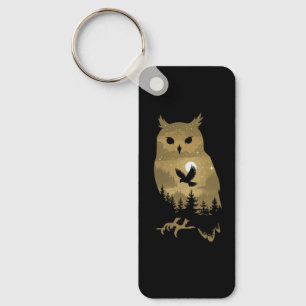Night Owl Silhouette Keychain