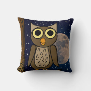 Night owl throw pillow