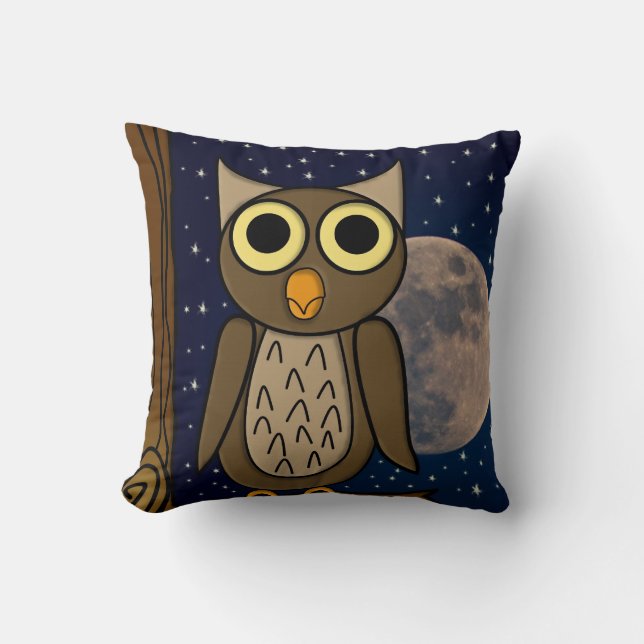 Night owl throw pillow (Front)