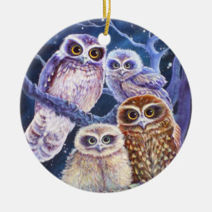 Night Owls Ceramic Ornament
