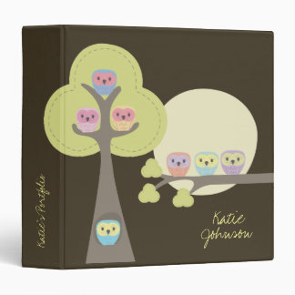 Night Owls Illustration School Office Binder