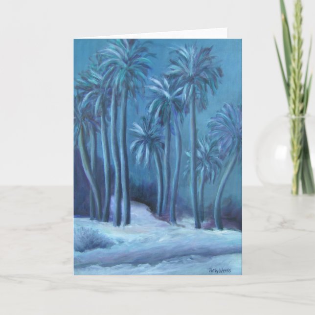 NIGHT PALMS Greeting Card (Front)