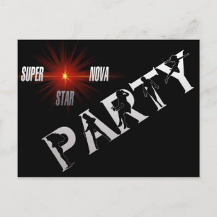 Night party invitation postcard