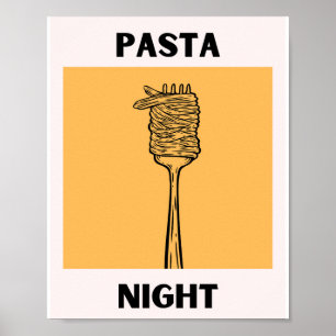 Night Pasta Typography 53 Poster