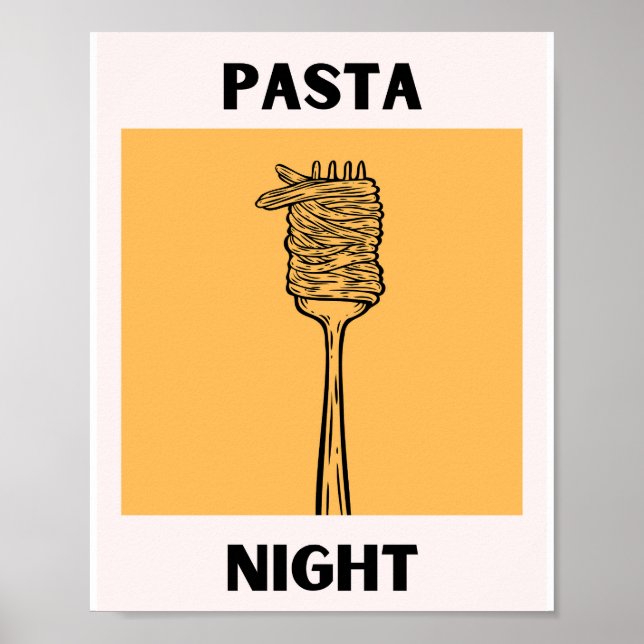 Night Pasta Typography 53 Poster (Front)