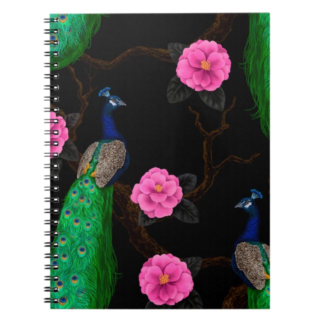 Night peacock garden notebook (Front)