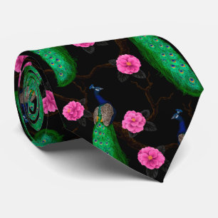 Night peacock garden tie
