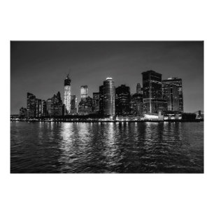 Night Photo of the New York City Skyline Landscape Print