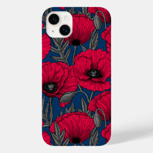 Night poppy garden Case-Mate iPhone 14 plus case