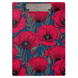Night poppy garden clipboard