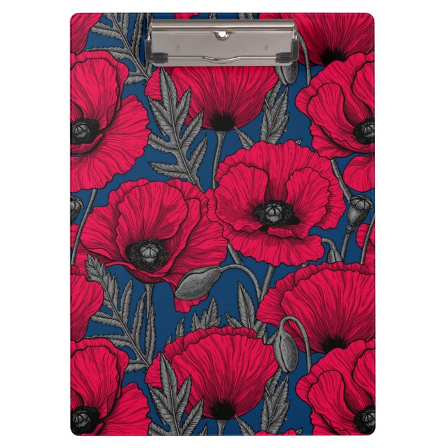Night poppy garden clipboard (Front)
