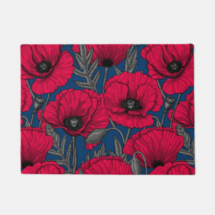 Night poppy garden doormat