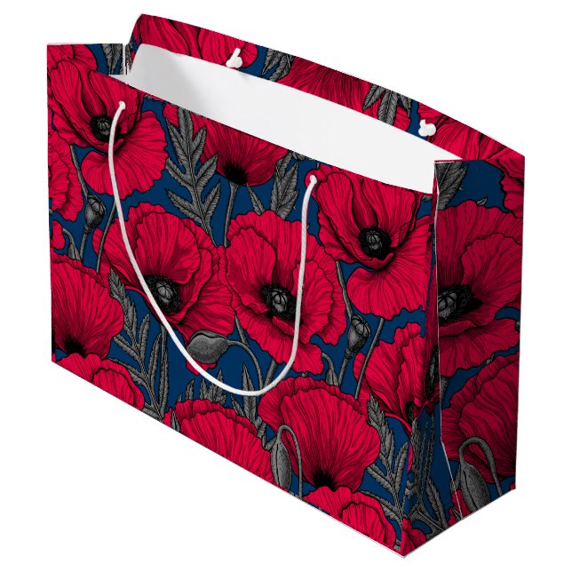 Night poppy garden large gift bag (Back Angled)