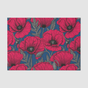 Night poppy garden tissue paper